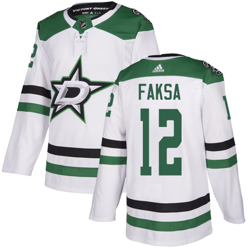 Adidas Men Dallas Stars #12 Radek Faksa White Road Authentic Stitched NHL Jersey->dallas stars->NHL Jersey